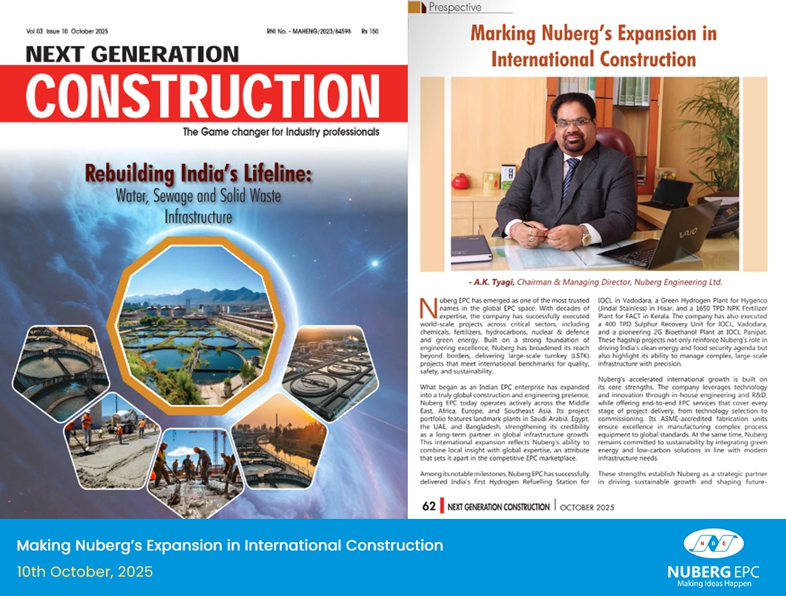 Next Generation Construction Magazine, discussing Nuberg’s global EPC expansion